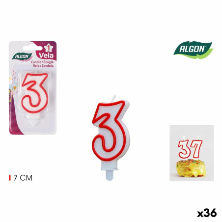 Candle Set Algon Red (36 Units)