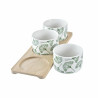 Appetizer Set DKD Home Decor Bamboo Stoneware Sheets 3 Pieces 4 Pieces 28 x 9,7 x 1,5 cm