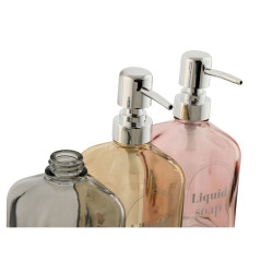 Soap Dispenser Home ESPRIT Orange Pink Amber Crystal ABS 450 ml 8 x 7,5 x 19 cm (3 Units)