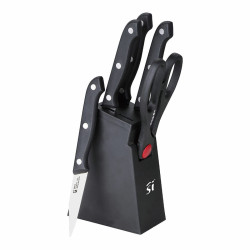 Set of Kitchen Knives and Stand San Ignacio SG-4181 Black Stainless steel 6 Pieces