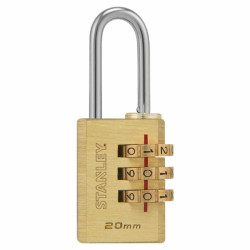 Combination padlock Stanley Brass (2 cm)