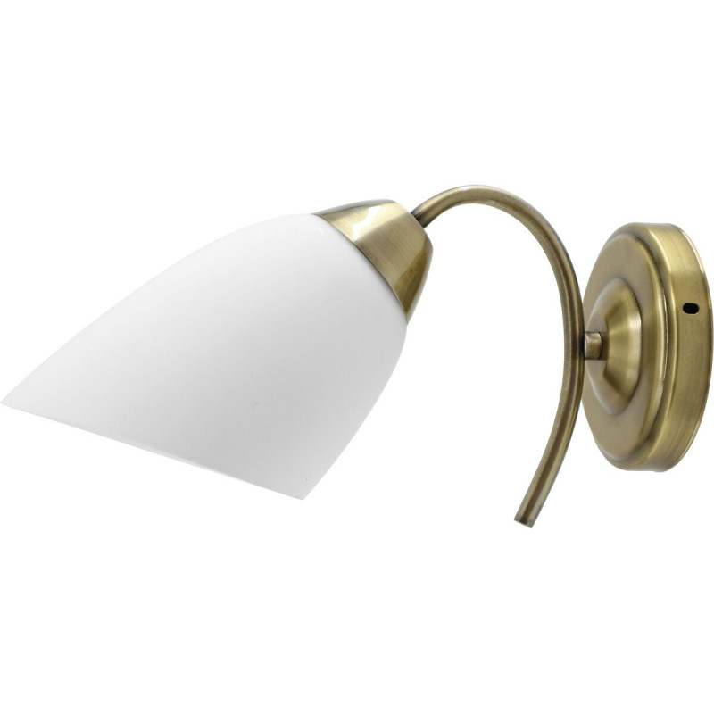 Wall Light Activejet NIKITA 1P Patyna White Metal Glass 60 W 220-240 V 26 x 12 x 12,5 cm 30 x 12 x 15 cm (1 Piece)