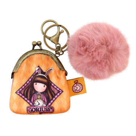 Purse Keyring Gorjuss Just one second Salmon Pompom