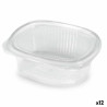 Food Preservation Container Algon Reusable 1 L Transparent Oval 19 x 16 x 6,5 cm (12 Units)