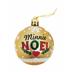 Christmas Bauble Minnie Mouse Lucky Golden 6 Units Plastic (Ø 8 cm)