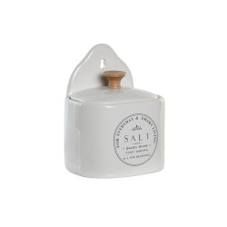 Salt Shaker with Lid DKD Home Decor 11 x 8 x 15 cm White Stoneware