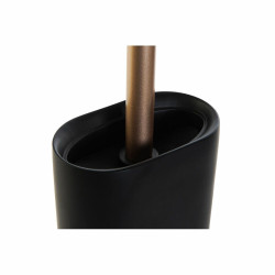 Toilet Brush DKD Home Decor Black Golden Resin 10 x 6 x 40 cm