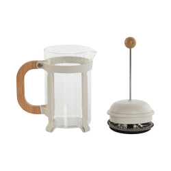 Cafetière with Plunger Home ESPRIT White Natural Stainless steel 800 ml 15 x 10 x 22 cm