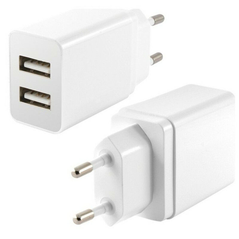 Wall Charger KSIX 2 USB 2.4A White