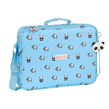 School Satchel Moos Panda Light Blue (38 x 28 x 6 cm)