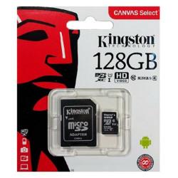 Micro SD Memory Card with Adaptor Kingston SDCS2/128GB exFAT 128 GB