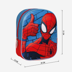 3D Child bag Spider-Man Red Blue 25 x 31 x 10 cm