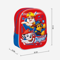 3D Child bag The Paw Patrol Red 25 x 31 x 10 cm