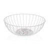 Fruit Bowl Versa Balbec White Metal Steel MDF Wood 28 x 10 x 28 cm