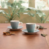 Set of Mugs with Saucers Quid Vita Morning Blue Ceramic 220 ml (2 Units) (4 pcs)