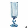 Champagne glass Stripes Blue Glass 160 ml (6 Units)