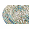 Table Mat DKD Home Decor White Turquoise Natural 33 x 1 x 33 cm