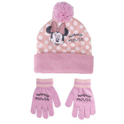 Hat & Gloves Minnie Mouse 2 Pieces Light Pink