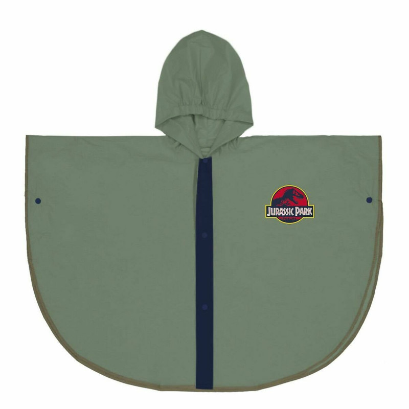 Waterproof Poncho with Hood Jurassic Park Green