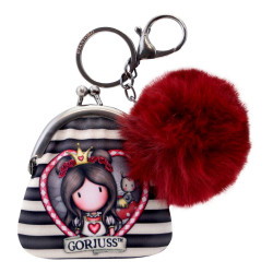 Purse Keyring Gorjuss Finding my way Red Pompom