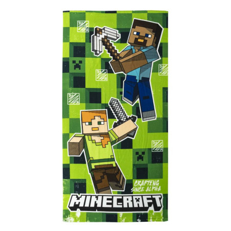 Beach Towel Minecraft Green 100 % polyester 70 x 140 cm