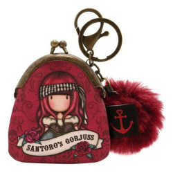 Purse Keyring Gorjuss Mary Rose Black Maroon Young