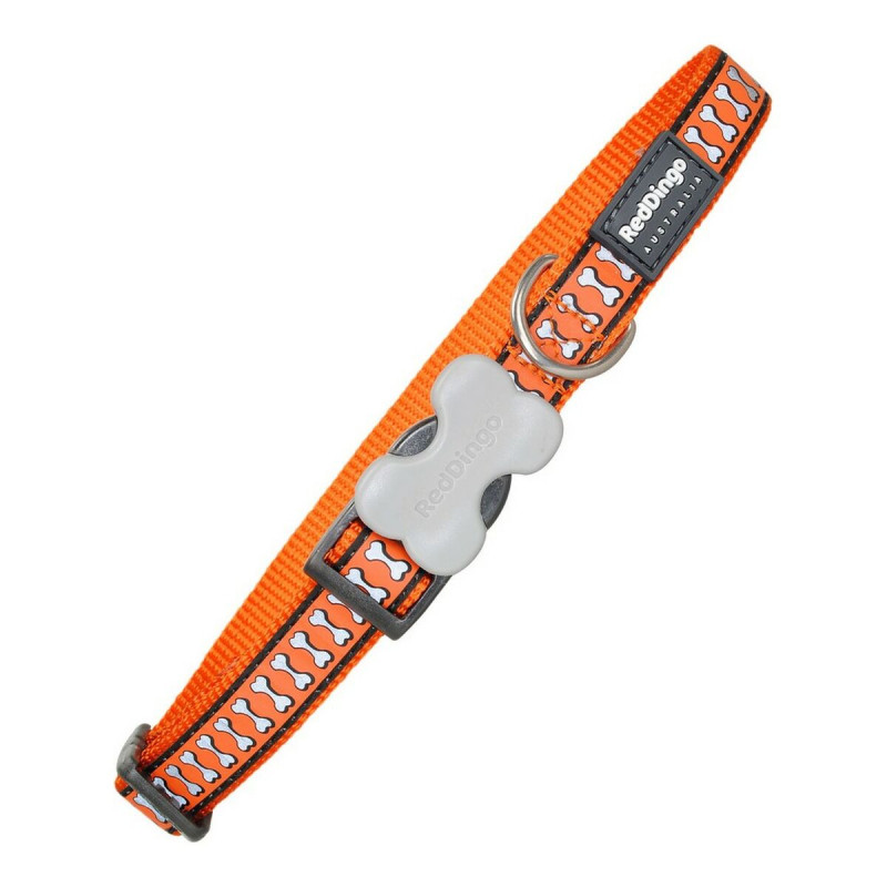 Dog collar Red Dingo Bone Reflective Orange (2,5 x 41-63 cm)