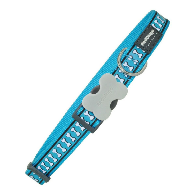 Dog collar Red Dingo Reflective Bones Turquoise (2,5 x 41-63 cm)