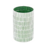 Candleholder Green Crystal Cement 13 x 13 x 20 cm