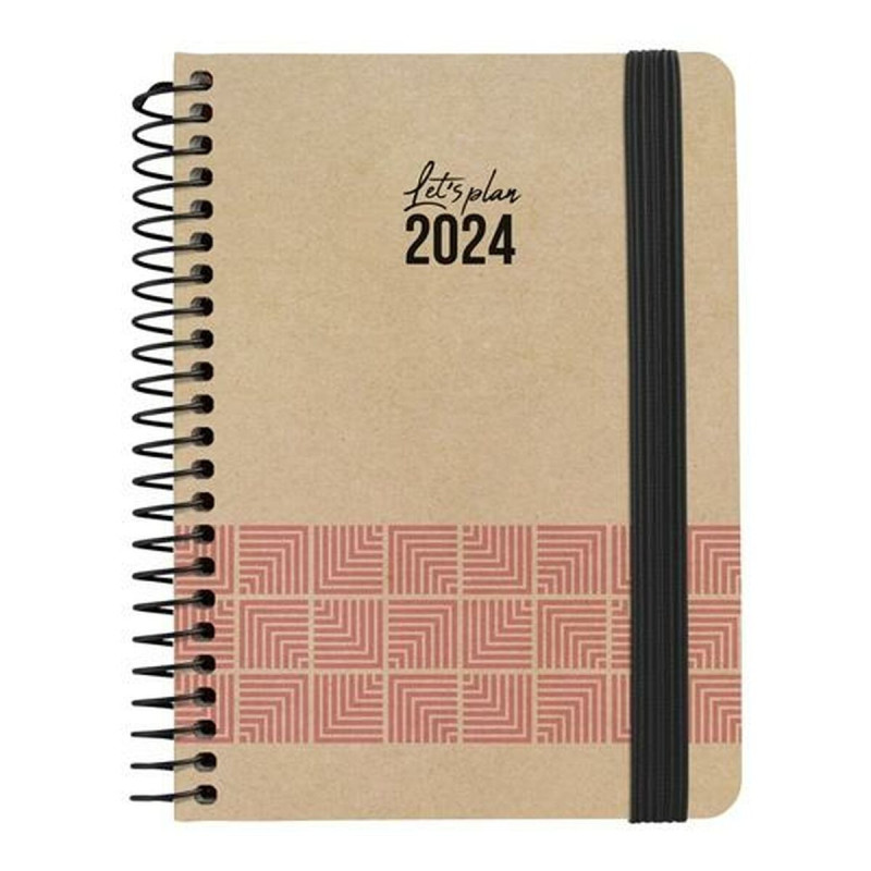 Diary Grafoplas Nature Brown 2024 Pink A6 10 x 15 cm