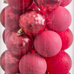 Christmas Baubles Red Plastic 6 x 6 x 6 cm (40 Units)