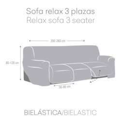 Sofa Cover Eysa JAZ Grey 70 x 120 x 260 cm