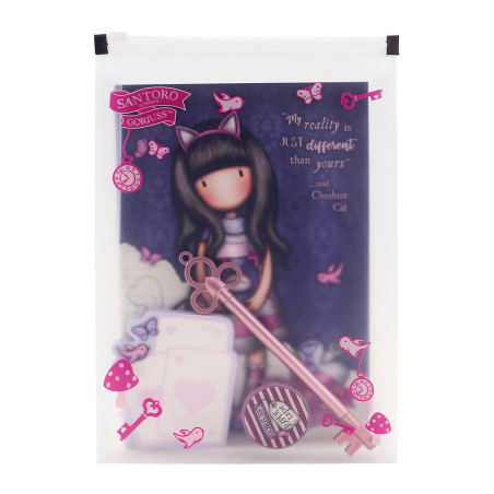 Stationery Set Gorjuss Cheshire cat Purple