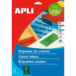 Printer Labels Apli    Blue 210 x 297 mm