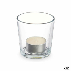 Scented Candle 7 x 7 x 7 cm (12 Units) Glass Vanilla