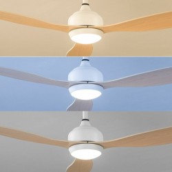 LED Ceiling Fan with 3 ABS Blades Wuled InnovaGoods Wood 36 W 52" Ø132 cm