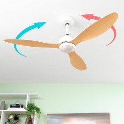 LED Ceiling Fan with 3 ABS Blades Wuled InnovaGoods Wood 36 W 52" Ø132 cm