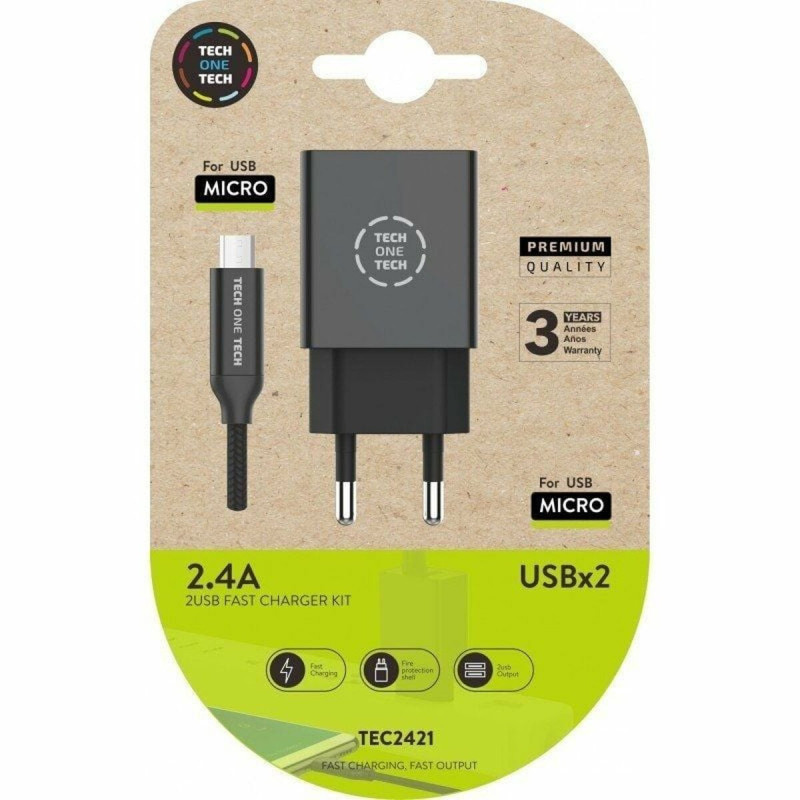 Wall Charger Tech One Tech TEC2421 Black