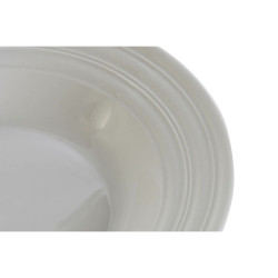 Deep Plate DKD Home Decor White Porcelain 20 x 20 x 3 cm