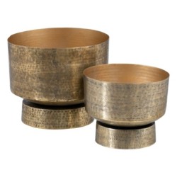 Planter 45 x 45 x 37 cm Golden Aluminium (2 Units)