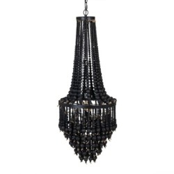 Ceiling Light 35 x 35 x 86 cm Black Metal Wood