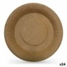 Plate set Algon Disposable kraft paper 3 Pieces 28 cm (24 Units)