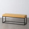 Bench Synthetic Fabric Metal Mustard 120 x 40 x 45 cm