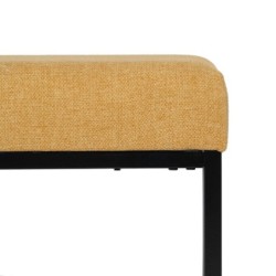 Bench Synthetic Fabric Metal Mustard 120 x 40 x 45 cm