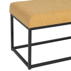 Bench Synthetic Fabric Metal Mustard 120 x 40 x 45 cm