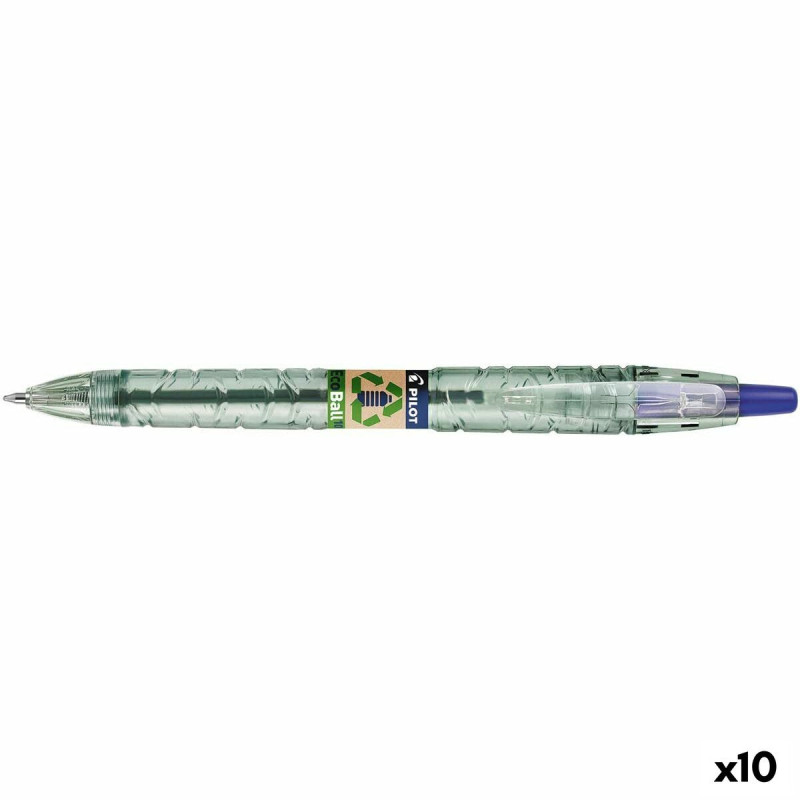 Pen Pilot Ecoball Recycled plastic Blue 1 mm (10 Units)