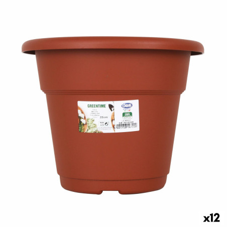 Plant pot Dem Greentime Circular Brown ø 22 x 17,5 cm (12 Units)