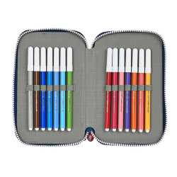 School Case with Accessories Munich College Grey 12.5 x 19.5 x 4 cm (28 Pieces)