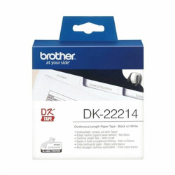 Continuous Thermal Paper Tape Brother DK-22214 12 x 30,48 mm White Black Black/White