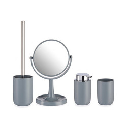 Bath Set Stainless steel Grey polypropylene (4 Pieces)